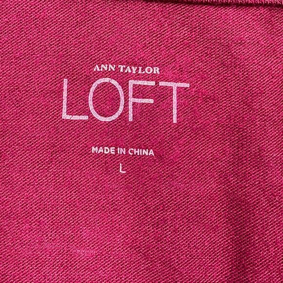 LOFT Cowl Neck Dolman Top Berry Wine Everyday Soft Slouchy Knit Relaxed L - Picture 3 of 12